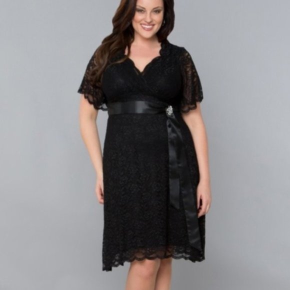 Kiyonna Dresses & Skirts - 3/$25 Kiyonna Dress Black Lace Retro Glam Knee